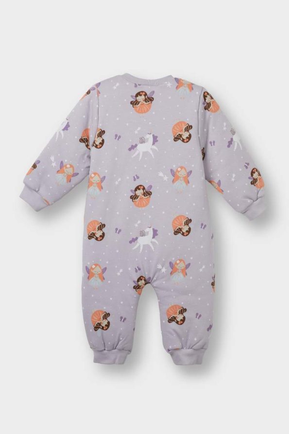 Girls' Baby 2.5 Tog Printed Zip-Up Long Sleeve Onesie