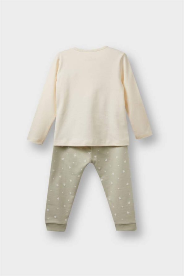 Girls' Baby 3-Piece Set with Hooded Snap Cardigan and Printed Long Sleeve T-Shirt