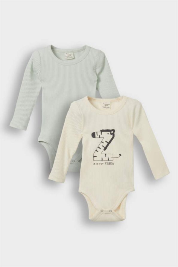 Baby Boy Newborn Ribbed Long Sleeve Bodysuit Set