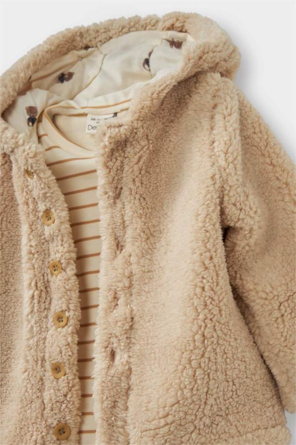 Boys' Three-Piece Plush Hooded Cardigan Striped Long Sleeve T-Shirt Sweatpants Set