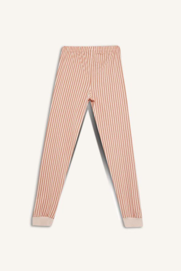 Girls' Printed Long Sleeve Pajama Set with Striped Pants