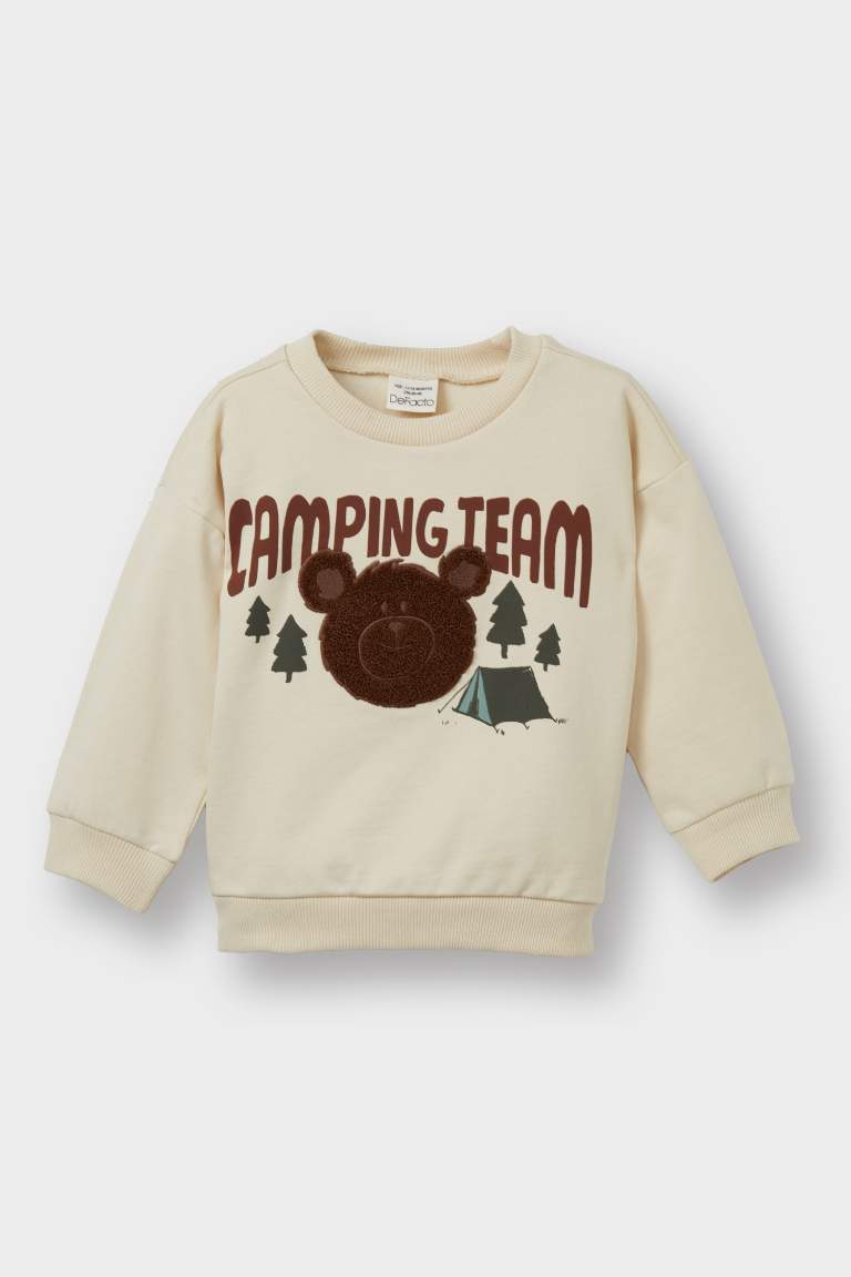 F7590A5_25WN_BG286_01_01.jpg Boys' Bear Print Soft Fleece Lined Sweatshirt