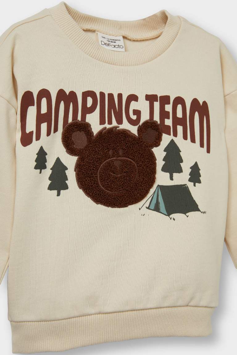 F7590A5_25WN_BG286_02_01.jpg Boys' Bear Print Soft Fleece Lined Sweatshirt