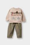 Boys' Velvet Printed Sweatshirt and Pants Set