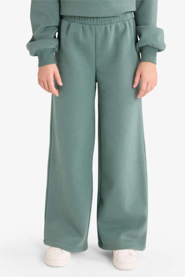 Girls' 2-Piece Printed Sweatshirt with Half Zipper and Wide Leg Sweatpants