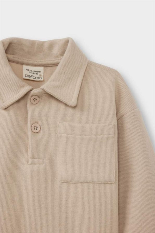 Boys' Baby Shirt Collar Fleece Sweatshirt