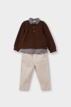 Baby Boys' 2-Piece Set with Shirt Collar Sweatshirt and Pants
