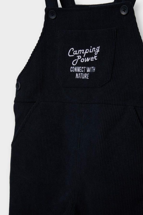 Boys' 2-Piece Set Basic Solid Sweatshirt and Corduroy Overalls