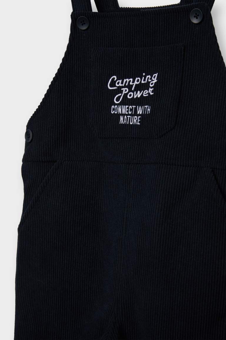 G0084A5_25WN_NV241_04_01.jpg Boys' 2-Piece Set Basic Solid Sweatshirt and Corduroy Overalls