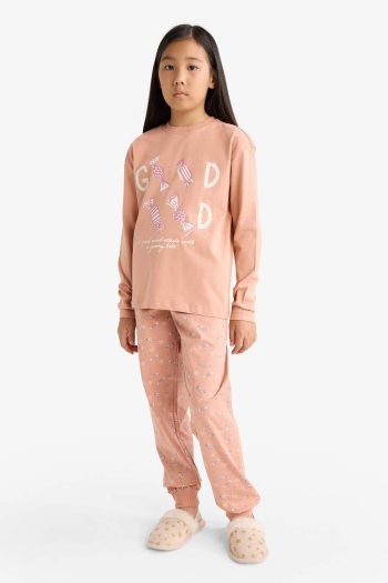 Girls' Printed Long Sleeve Pajama Set