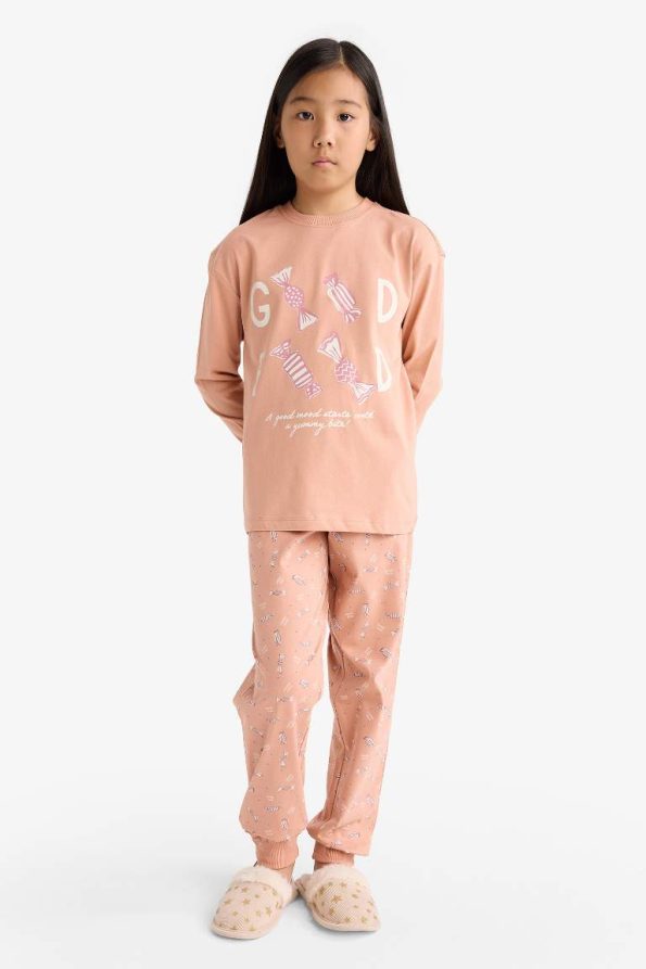 Girls' Printed Long Sleeve Pajama Set
