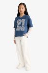 Girls' 2-Piece Set with Lace Detail Long Sleeve T-Shirt and Sweatpants