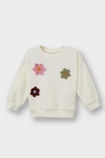 Girls' Floral Sweatshirt with Crew Neck