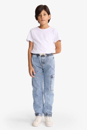 Boys' Jogger Fit Elastic Waist Denim Pants