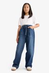Girls' Wide Baggy Fit Elastic Waist Jeans