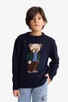 Boys' Bear Print Crew Neck Sweater