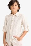 Boys' Striped Long Sleeve Polo Shirt