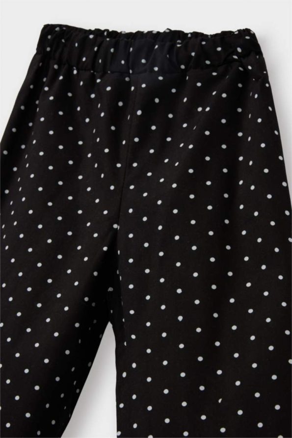 Baby Girl Wide Leg Polka Dot Poplin Pants