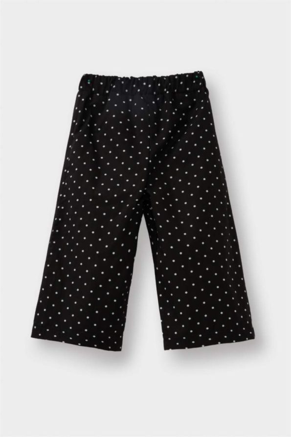 Baby Girl Wide Leg Polka Dot Poplin Pants