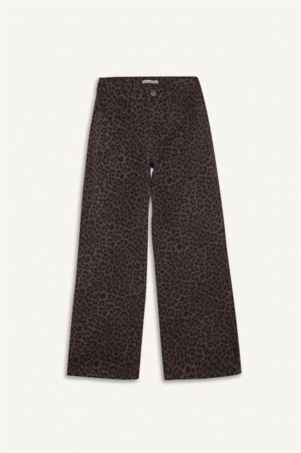 Girls' Flare Fit Leopard Print Bell-Bottom Pants