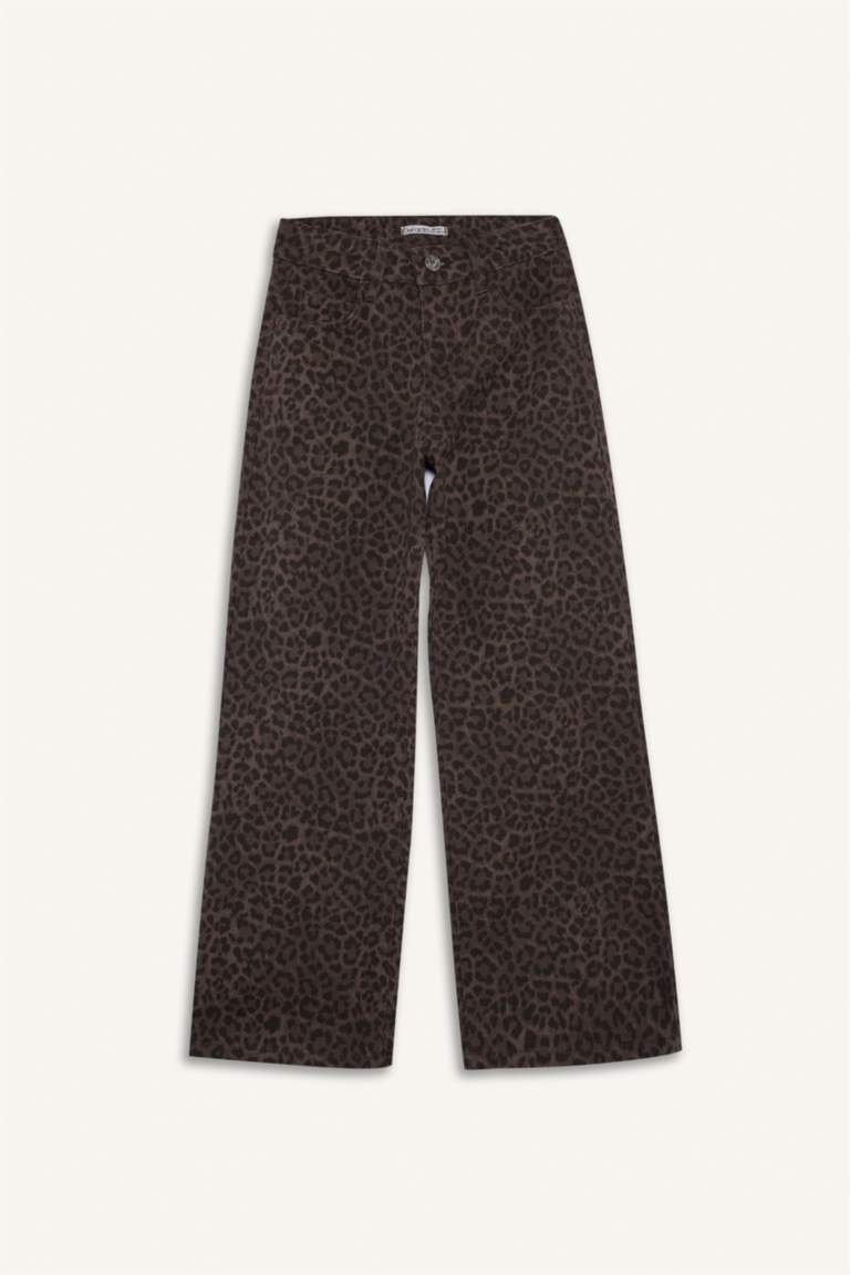 G3695A8_25WN_KH58_03_02.jpg Girls' Flare Fit Leopard Print Bell-Bottom Pants