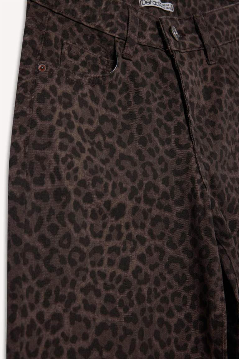 G3695A8_25WN_KH58_04_01.jpg Girls' Flare Fit Leopard Print Bell-Bottom Pants