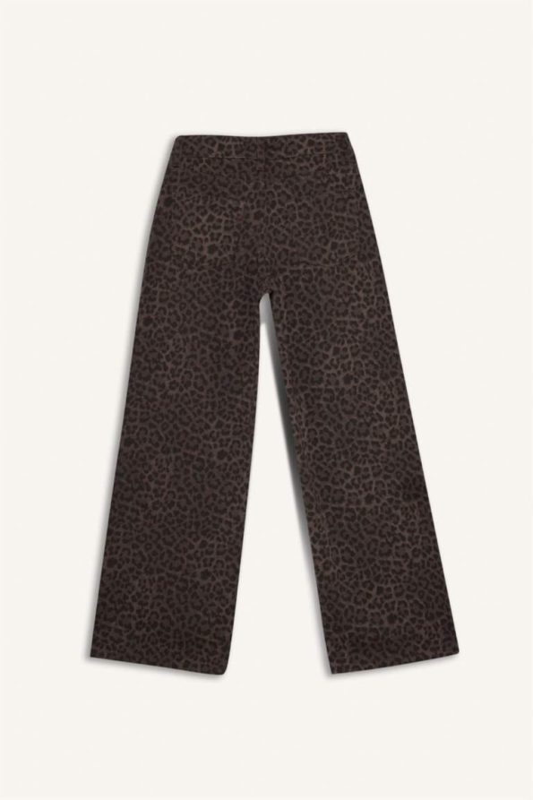 Girls' Flare Fit Leopard Print Bell-Bottom Pants