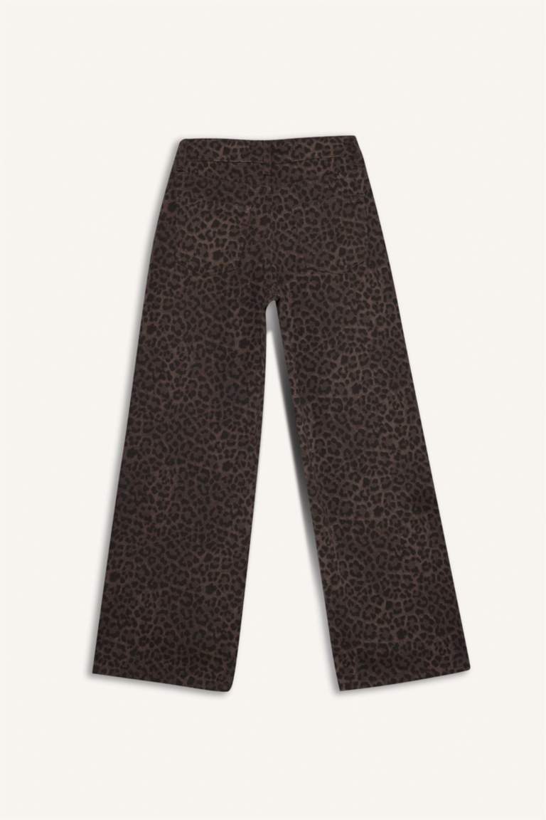 G3695A8_25WN_KH58_05_01.jpg Girls' Flare Fit Leopard Print Bell-Bottom Pants