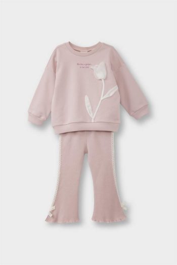 Girls' Baby 2-Piece Floral Sweatshirt and Flared Pants Set