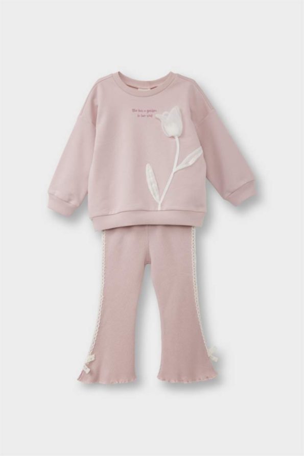 Girls' Baby 2-Piece Floral Sweatshirt and Flared Pants Set