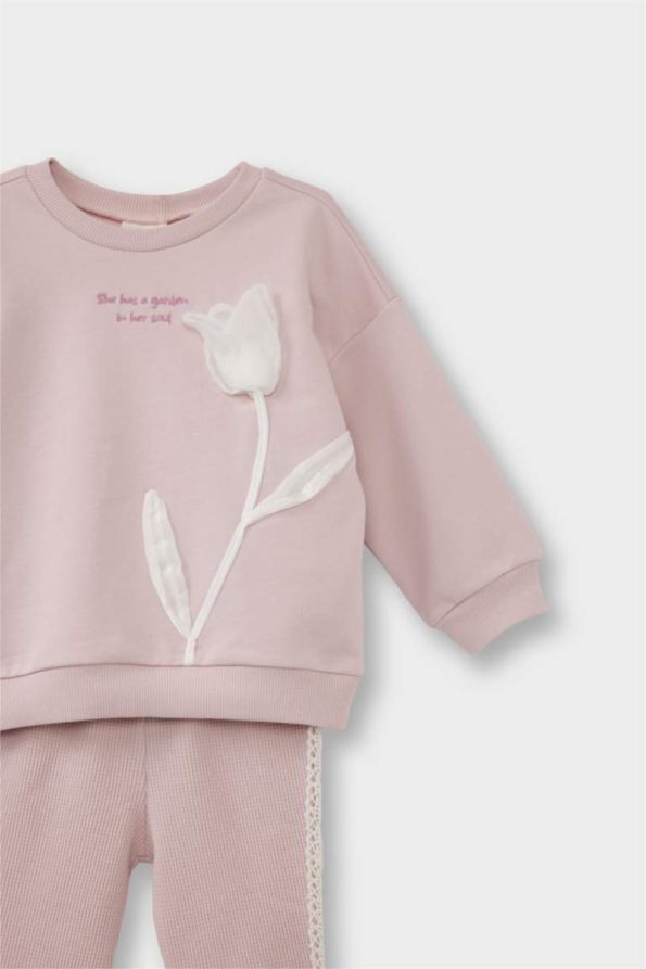 Girls' Baby 2-Piece Floral Sweatshirt and Flared Pants Set