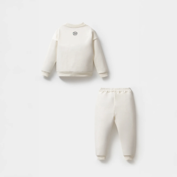 Heidi Patterned Cream Cotton Girls' Sweatshirt Set