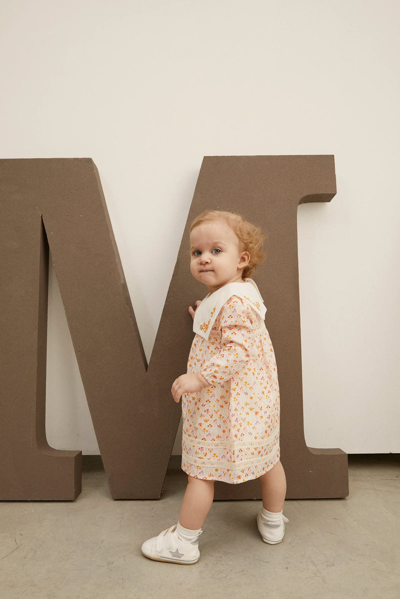 M_LDEKUPE10818.jpg Bloomy Spring Patterned Long Sleeve Orange Girl's Dress