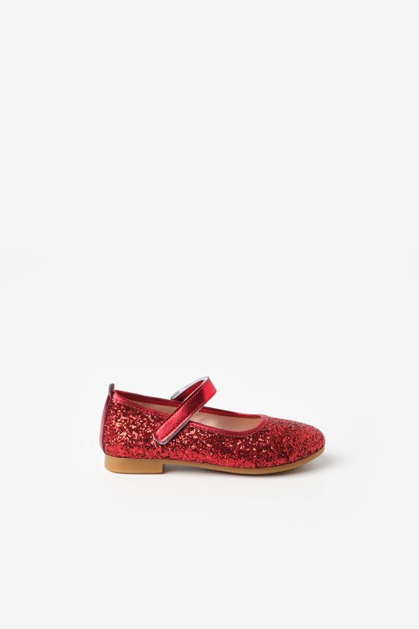 Red Glitter Velcro Girls' Shoes