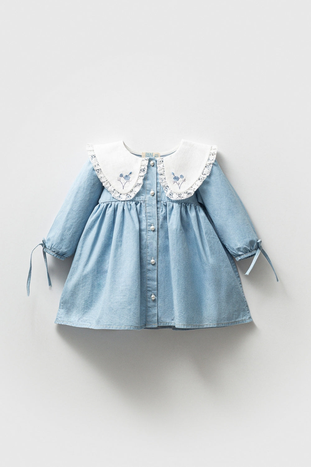 TVSN25AWGDRE008_1022_5.jpg Blue Floral Collar Dress for Baby Girls