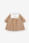Beige Rabbit Embroidered Muslin Dress for Baby Girls