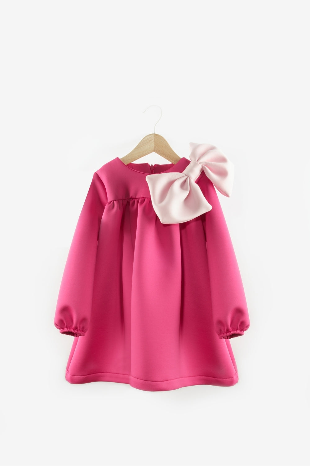 ULMB25ASGDRE003_1008_5.jpg Fuchsia Bow Detail Shoulder Dress for Girls - Leah