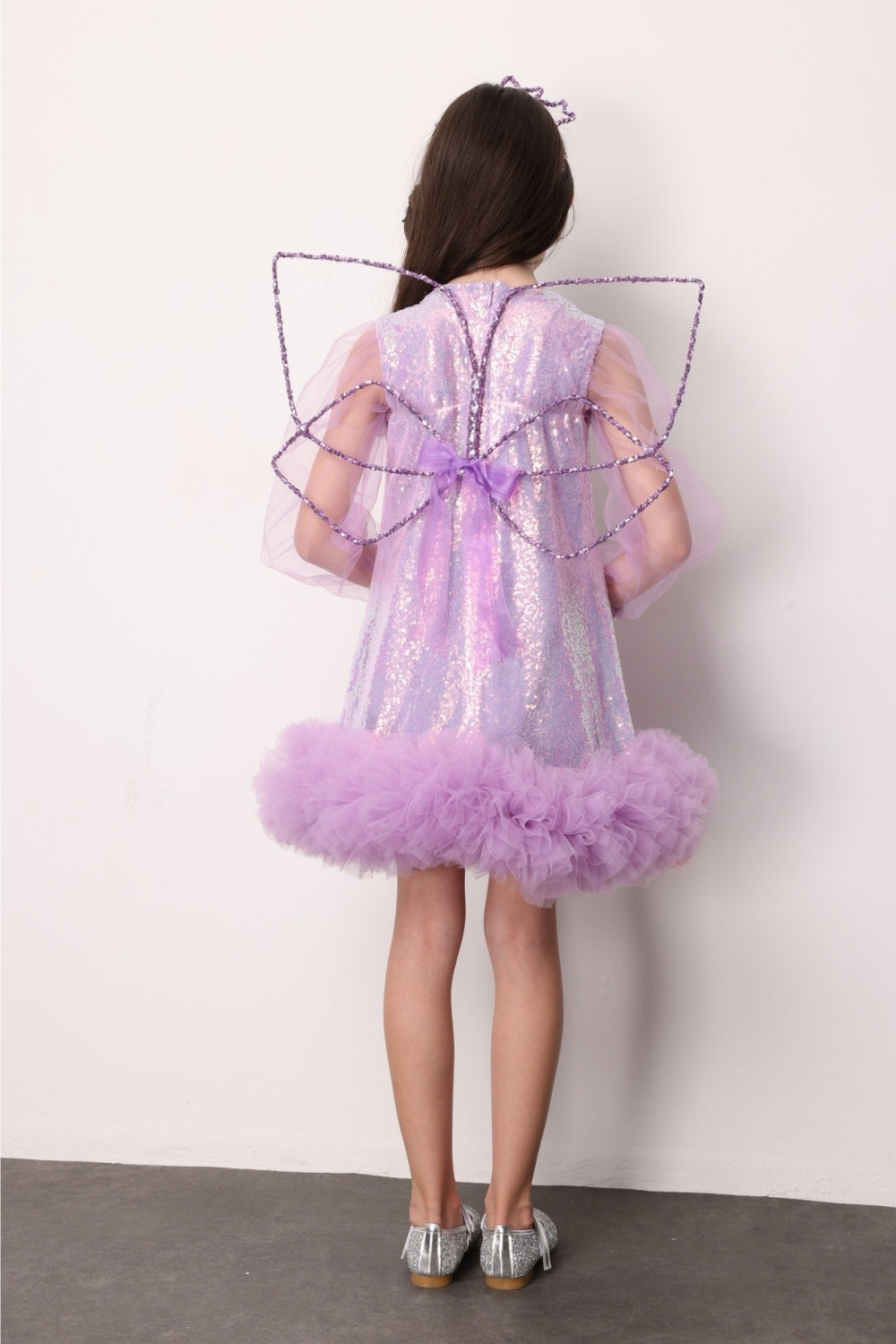 ULMB25AWGDRE014_1021_3.jpg Lilac Sequin Tulle Hem Dress for Girls