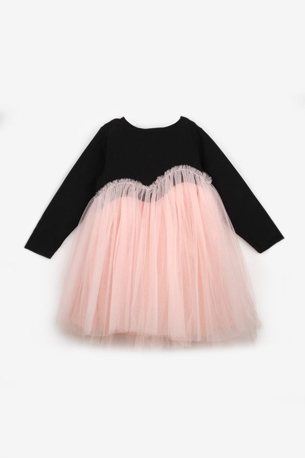 Pink Asymmetrical Tulle Skirt Dress for Girls - Rebeca