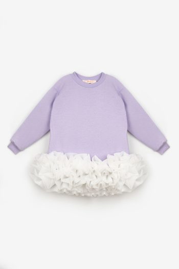 Lilac Ruffled Hem Girl's Dress - Alix