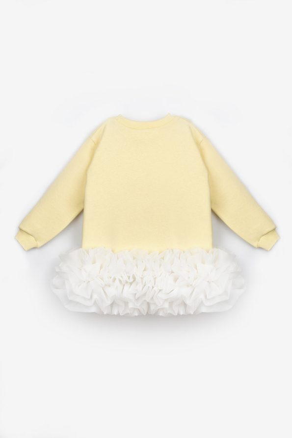Yellow Ruffled Hem Dress for Girls - Alix