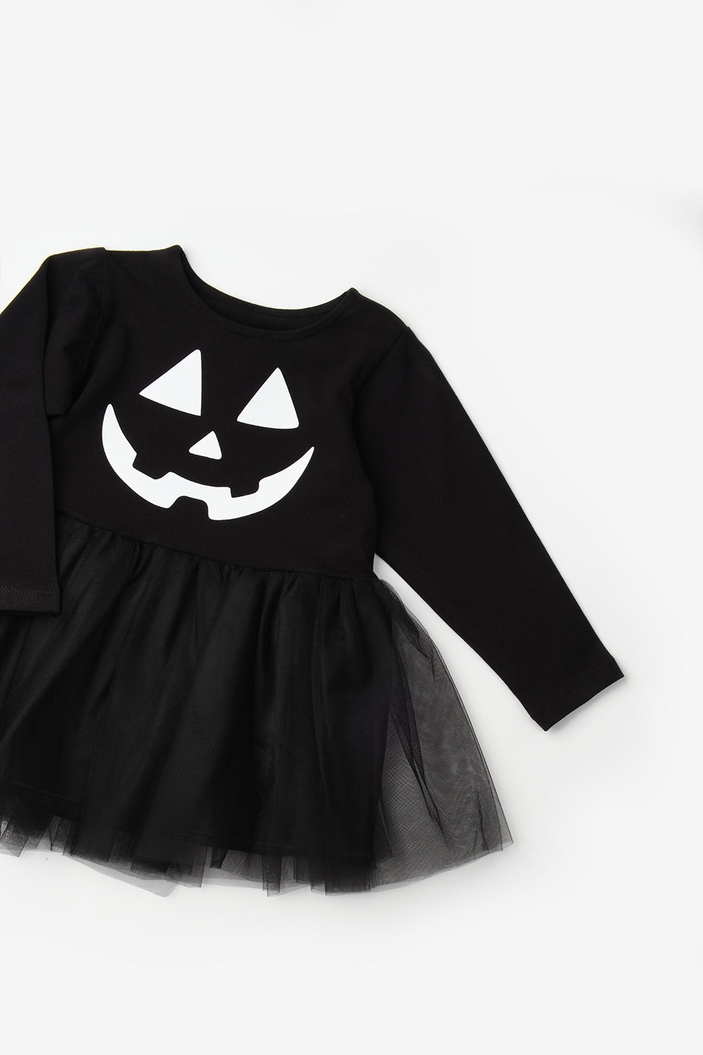 ULMB25AWGDRE022_1034_7.jpg Black Pumpkin Print Tulle Skirt Girls Dress - Sandra