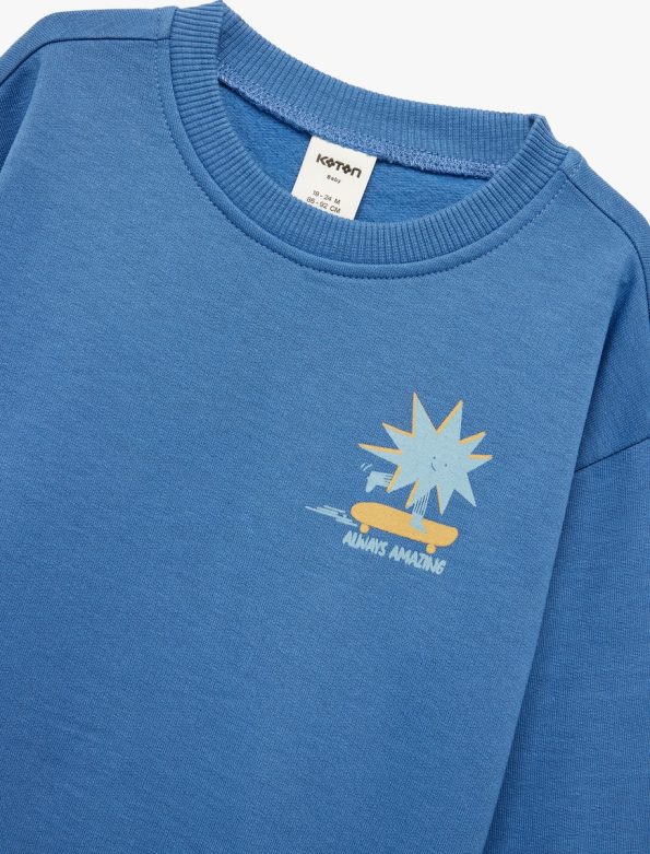 Baby Boy Printed Long Sleeve Cotton Sweatshirt