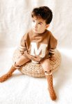 Appliqued Sweatshirt for Ages 3-9 in Dark Brown