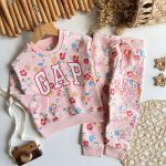 Floral Logo Sweatshirt Set - Pink