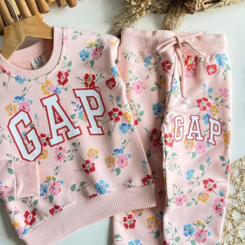 Floral Logo Sweatshirt Set - Pink