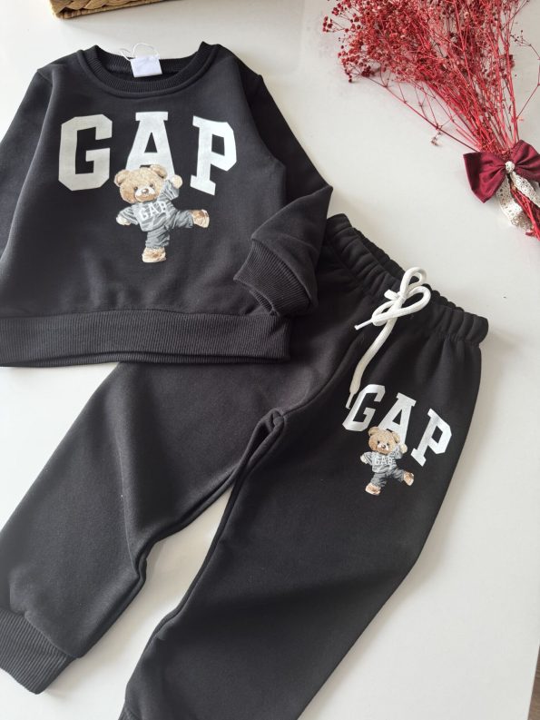 Logo Bear Printed Tracksuit - Black