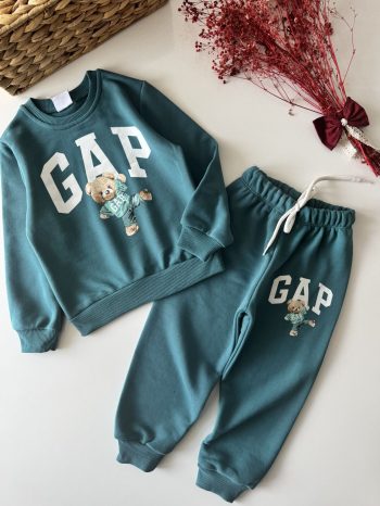 Logo Bear Printed Tracksuit - Blue