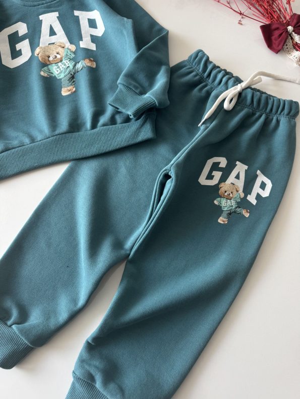 Logo Bear Printed Tracksuit - Blue
