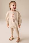 Dancing Girl Tulle Figure Leggings Set - Cream